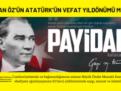 Başkan Öz’ün Atatürk’ün Vefat Yıldönümü Mesajı